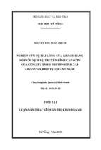 Nghiên cứu sự hài lòng của khách hàng đối với dịch vụ truyền hình cáp sctv của công ty tnhh truyền hình cáp saigontourist tại quảng ngãi