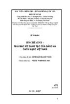 đề tài nhánh hồ chí minh – nhà mác xít sáng tạo của đảng và cách mạng việt nam