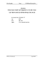đồ án tốt nghiệp tính toán thiết kế trạm xử lý nước thải tập trung huyện bình sơn   quảng ngãi