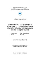 Luận văn thạc sĩ kinh tế ảnh hưởng của văn hóa công ty đến sự cam kết gắn bó với tổ chức của nhân viên ở các doanh nghiệp ngoài quốc doanh trong nước tại tp