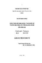 Luận văn thạc sĩ hoàn thiện nội dung quản lý nhà nước về thương mại hàng hóa trên địa bàn hà nội đến năm 2020