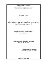 Luận văn thạc sĩ bảo mật và an toàn thông tin trong thương mại điện tử