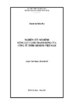 Luận văn thạc sĩ nghiên cứu mô hình năng lực cạnh tranh động của công ty tnhh siemens việt nam