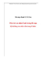 Báo cáophân tích các nhân tố ảnh hưởng đến mực độ hài lòng của nhân viên trong tổ chức