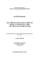 Phát triển hoạt động dịch vụ thông tin di động tại tập đoàn bưu chính viễn thông việt nam đến năm 2020