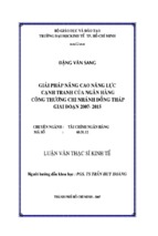 Luận văn thạc sĩ nâng cao năng lực cạnh tranh của ngân hàng công thương chi nhánh đồng tháp giai đoạn 2007 – 2015