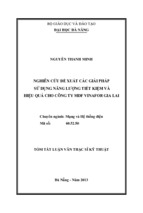 Tóm tắt luận văn thạc sĩ kỹ thuật nghiên cứu đề xuất các giải pháp sử dụng năng lượng tiết kiệm và hiệu quả cho công ty mdf vinafor gia lai