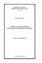 Luận văn thạc sĩ tác động và giải pháp kiểm soát dòng vốn đầu tư nước ngoài vào việt nam