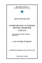 Luận văn thạc sĩ giải pháp điều chỉnh tỷ giá hối đoái trong bối cảnh hội nhập ở việt nam