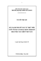 Luận văn thạc sĩ đẩy mạnh thu hút đầu tư trực tiếp nước ngoài vào hoạt động thăm dò khai thác dầu khí ở việt nam