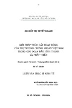 Luận văn thạc sĩ giải pháp thúc đẩy hoạt động của thị trường chứng khoán việt nam trong giai đoạn đầu hình thành và phát triển