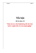 Tiểu luận hành vi tổ chức phân tích các yếu tố ảnh hưởng đến việc hình thành và phát triển văn hóa doanh nghiệp