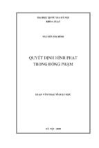 Luận văn thạc sĩ luật học quyết định hình phạt trong đồng phạm