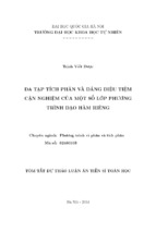 Tóm tắt dự thảo luận án tiến sĩ toán học đa tạp tích phân và dáng điệu tiệm cận nghiệm của một số lớp phương trình đạo hàm riêng