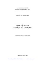 Luận văn thạc sĩ toán học định lý rolle và một số áp dụng