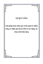 Giải pháp hoàn thiện quy trình quản lý nhằm nâng cao hiệu quả dự án đầu tư xây dựng các công trình dân dụng