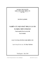 Luận văn thạc sĩ nghiên cứu một số kỹ thuật lấy tin tự động trên internet