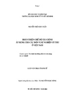 Luận văn thạc sĩ hoàn thiện chế độ tài chính áp dụng cho các đơn vị sự nghiệp có thu ở việt nam