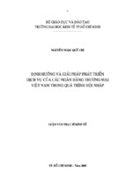 Luận văn thạc sĩ định hướng và giải pháp phát triển dịch vụ của các ngân hàng thương mại việt nam trong quá trình hội nhập