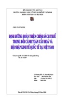 Luận văn thạc sĩ định hướng hoàn thiện chính sách thuế trong bối cảnh toàn cầu hóa và hội nhập kinh tế quốc tế tại việt nam