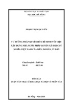 Tóm tắt luận văn thạc sĩ khoa học xã hội và nhân văn tư tưởng pháp quyền hồ chí minh với việc xây dựng nhà nước pháp quyền xã hội chủ nghĩa việt nam của dân, do dân, vì dân