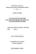 Các giải pháp tài chính để phát triển thị trường bất động sản tại tp