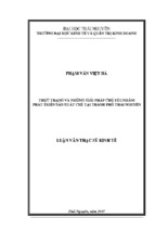 Luận văn thạc sĩ thực trạng và những giải pháp chủ yếu nhằm phát triển sản xuất chè tại thành phố thái nguyên