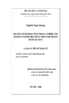 Luận văn thạc sĩ phương pháp định tính trong nghiên cứu hành vi người tiêu dùng việt nam về sản phẩm xe máy