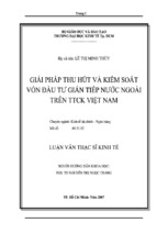 Luận văn thạc sĩ giải pháp thu hút và kiểm soát vốn đầu tư gián tiếp nước ngoài trên thị trường chứng khoán việt nam