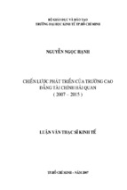 Luận văn thạc sĩ chiến lược phát triển của trường cao đẳng tài chính hải quan (2007 – 2015)