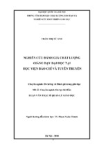 Luận văn thạc sĩ quản lý giáo dục nghiên cứu đánh giá chất lượng giảng dạy đại học tại học viện báo chí và tuyên truyền