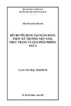 Thực trạng và giải pháp phòng ngừa rủi ro tín dụng tại ngân hàng thương mại cổ phần kỹ thương việt nam