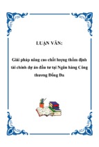 Giải pháp nâng cao chất lượng thẩm định tài chính dự án đầu tư tại ngân hàng công thương đống đa