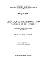 Luận văn thạc sĩ chiến lược kinh doanh công ty cổ phần kinh đô đến năm 2015