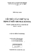 Luận án tiến sĩ cấu trúc của v thứ tự và định lý kiểu kruskal kato