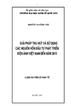 Luận văn thạc sĩ giải pháp thu hút và sử dụng các nguồn vốn đầu tư phát triển điện ảnh việt nam đến năm 2010