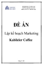 đề án lập kế hoạch marketing kabileler coffee