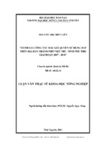 đánh giá công tác đấu giá quyền sử dụng đất trên địa bàn thành phố việt trì, tỉnh phú thọ giai đoạn 2007 2010