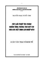 Luận văn thạc sĩ các giải pháp tài chính nhằm tăng cường thu hút fdi sau khi việt nam gia nhập wto