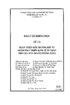 Báo cáo khoa học hoàn thiện môi trường đầu tư nhằm phát triển kinh tế tư nhân trên địa bàn thành phố đà nẵng