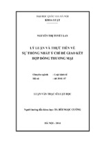 Luận văn thạc sĩ luật học lý luận và thực tiễn về sự thống nhất ý chí để giao kết hợp đồng thương mại