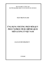 Luận án tiến sĩ ứng dụng phương pháp hồi quy phân vị phân tích chênh lệch tiền lương ở việt nam