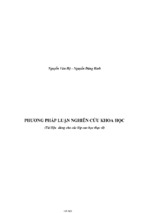 Phương pháp luận nghiên cứu khoa học (tài liệu dùng cho các lớp cao học thạc sĩ) phần 1