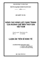 Nâng cao năng lực cạnh tranh của ngành chế biến thủy sản việt nam