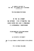 Luận văn thạc sĩ kinh tế một số giải pháp nhằm thúc đẩy mức tăng trưởng cho sản phẩm sữa nước đóng bao của vinamilk đến năm 2015