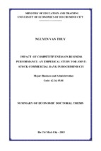 Luận án tiến sĩ impact  of competitiveness on business performance an emperical study for joint stock commercial bank in hochiminh ciy