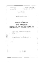 Luận án tiến sĩ chuyện sử melayu và vị trí của nó trong văn học melayu trung đại