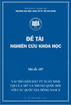 Vai trò dẫn dắt tỷ suất sinh lợi của mỹ và trung quốc đối với các quốc gia đông nam á