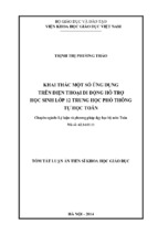 Tóm tắt luận án tiến sĩ khoa học giáo dục khai thác một số ứng dụng trên điện thoại di động hỗ trợ học sinh lớp 12 thpt tự học toán