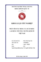 Khoá luận tốt nghiệp phân tích tác động của xuất khẩu lao động tới tăng trưởng kinh tế việt nam